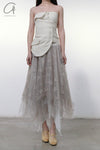 Marc Le Bihan lace embroidered skirt 2596 series plant dyeing France MLB-2596-ZZHUI PEARL GREY pearl gray lace embroidery